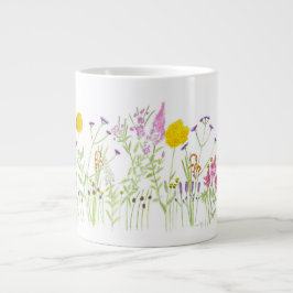 Caneca De Café Grande Flores de verão