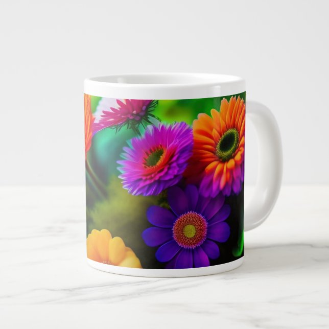 Caneca De Café Grande Flores em todo lugar (Frente Esquerda)