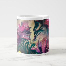 Caneca De Café Grande Flores floridas