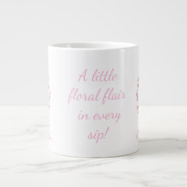 Caneca De Café Grande Flores Rosa Cereja Flor Inicial Feminina Fresco Fl
