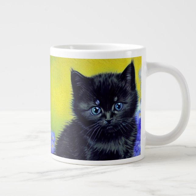 Caneca De Café Grande Flores Roxas Pretas de Gogh (Direita)
