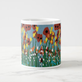 Caneca De Café Grande Flores selvagens