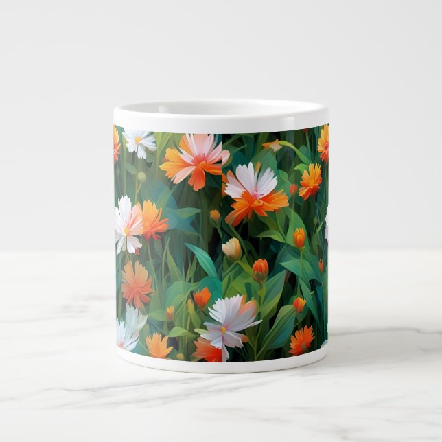 Caneca De Café Grande Flores selvagens no campo-20632 (Frente)