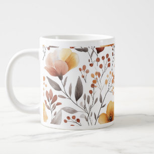 Caneca De Café Grande Flores Sublimação do Padrão Floral- 95653