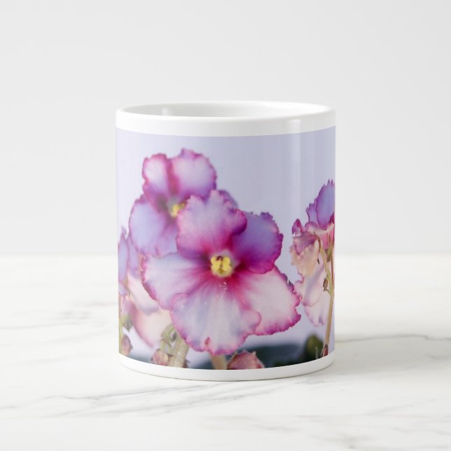 Caneca De Café Grande Flores violetas Jumbo Mug de 20 oz - Bowl (Frente)