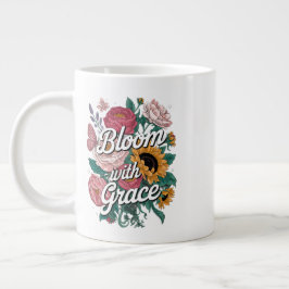 Caneca De Café Grande Florescer Com Graça 