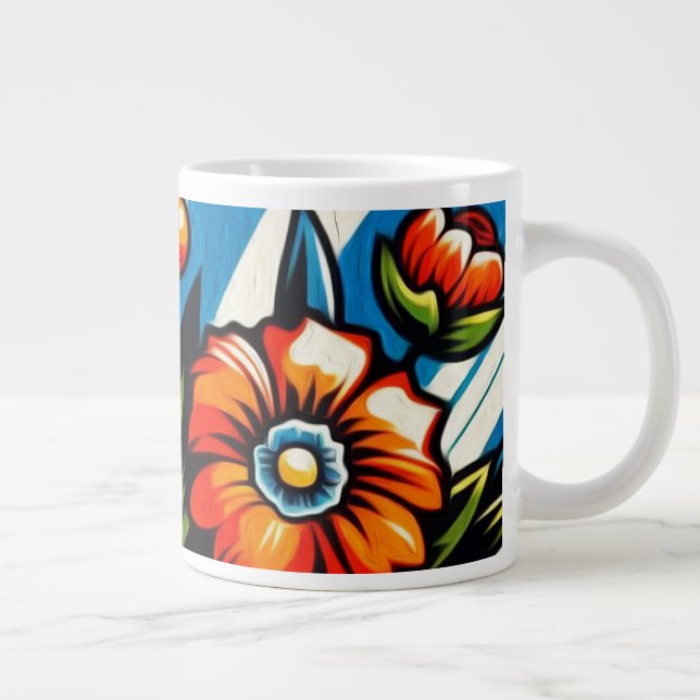 Caneca De Café Grande Florescer Ousado (Direita)