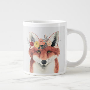 Caneca De Café Grande Floresta da Coroa Flor Fox