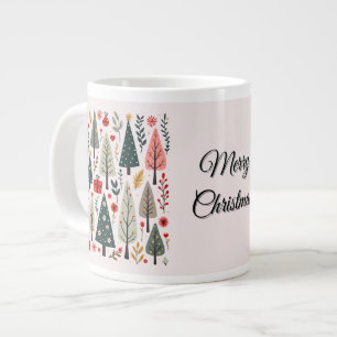 Caneca De Café Grande Floresta de Árvore de Natal Whimsso