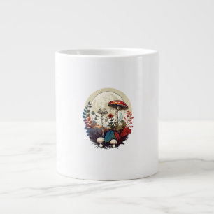 Caneca De Café Grande Floresta de Cogumelos Aesthetic Goblincore e Cotta