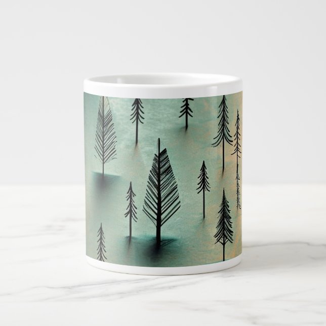 Caneca De Café Grande Floresta de inverno (Frente)