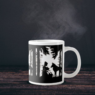 Caneca De Café Grande Florestas de Lobo de Capuchos Vermelho-Silhueta Pr