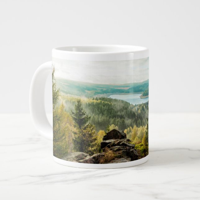 Caneca De Café Grande Florestas | Montanhas Ore Alemanha (Frente Esquerda)