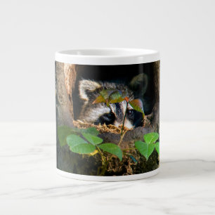 Caneca De Café Grande Florestas Raccoon Peeking