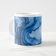 Fluxo Azul Harmonioso Branco Azul Abstrato