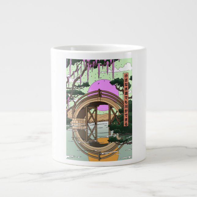 Caneca De Café Grande Fluxo com o Vento Koinobori (Frente)