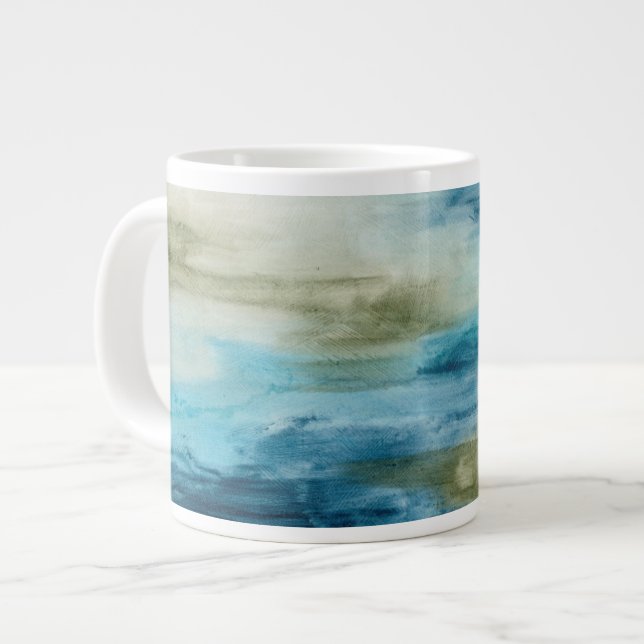 Caneca De Café Grande Fluxo Oceânico II (Frente Esquerda)