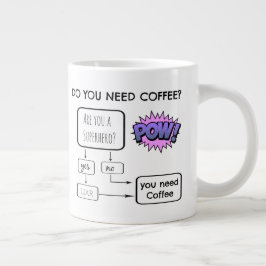 Caneca De Café Grande Fluxograma Engraçado, você precisa de café?