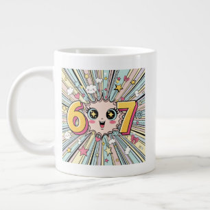 Caneca De Café Grande Fofo 6 7 Brainrot Chibi Anime