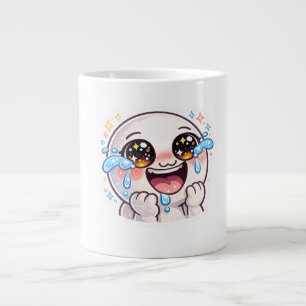Caneca De Café Grande Fofo Kawaii Chorando Rindo de Alegria Lágrimas Fel