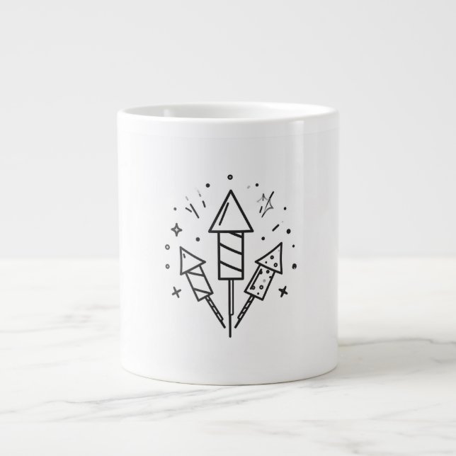 Caneca De Café Grande fogos de artifício (Frente)