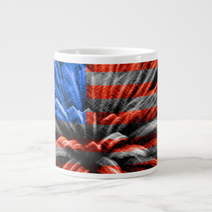 Caneca De Café Grande Fogos de artifício Patrióticos de Bandeira dos EUA