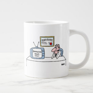 Caneca De Café Grande Folha de Cartoon Radiologista Engraçado Quebrando