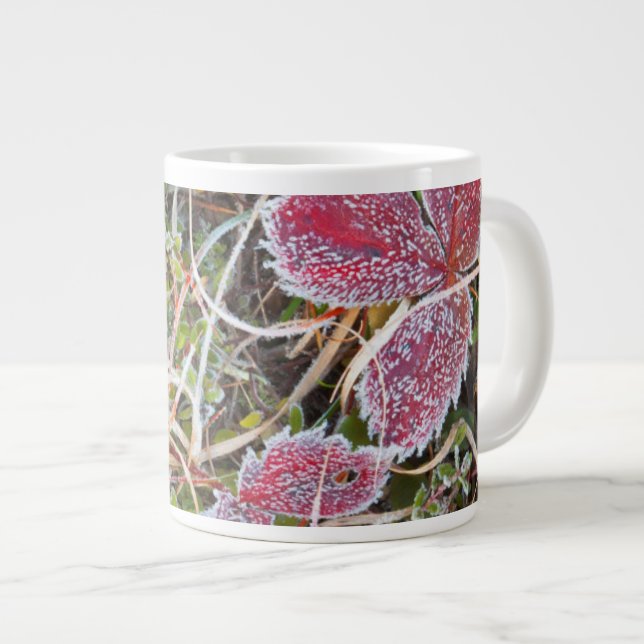 Caneca De Café Grande Folhas cobertas de geada, Canadá (Frente Esquerda)