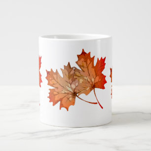 Caneca De Café Grande Folhas de outono do Mapeamento para Café do outon