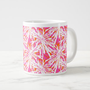 Caneca De Café Grande Folhas de Palma Tropicais