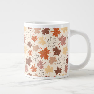 Caneca De Café Grande Folhas naturais de outono design