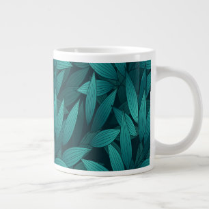Caneca De Café Grande Folhas tropicais gradientes
