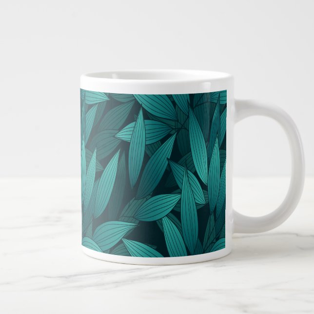 Caneca De Café Grande Folhas tropicais gradientes (Direita)