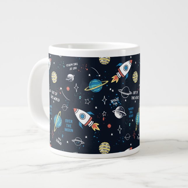 Caneca De Café Grande Fora deste padrão espacial mundial (Frente Esquerda)