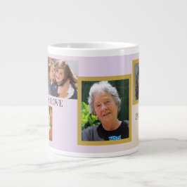 Caneca De Café Grande Forever Family 5-photo Tribute with Pet