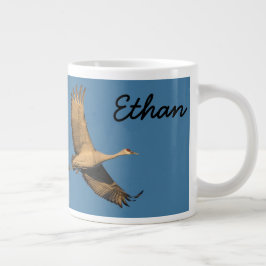 Caneca De Café Grande Forever Free Crane Em Nome Da Personalização De Vo