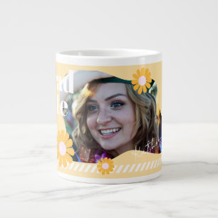 Caneca De Café Grande Formando Daisy Photo Beige