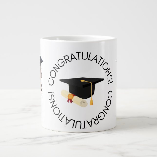 Caneca De Café Grande Formando preto Dourado (Frente)