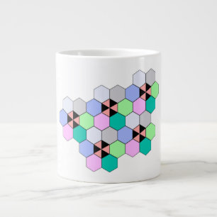 CANECA DE CAFÉ GRANDE FORMAS COLORIDAS DE HEXAGON