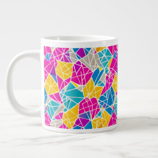 Caneca De Café Grande Formas e Linhas Geométricas em Cor Vibrante