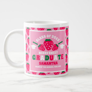 Caneca De Café Grande Formatação Rosa de Morango