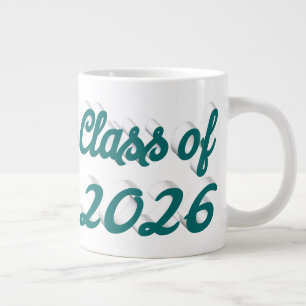 Caneca De Café Grande Formatura da turma de 2026 com script verde