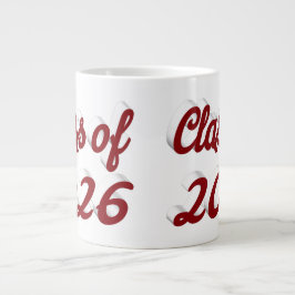 Caneca De Café Grande Formatura em letra cursiva burgundy turma de 2026