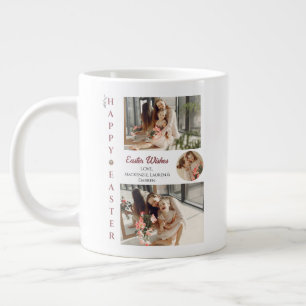 Caneca De Café Grande Foto da família Easter Eggs, Bênçãos de Páscoa Ele