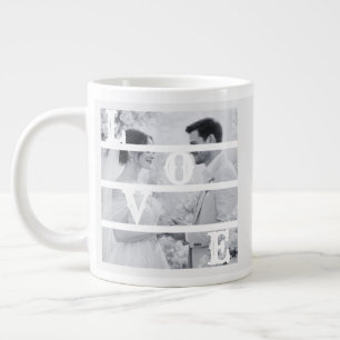 Caneca De Café Grande Foto de casamento personalizada "AMOR"