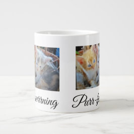 Caneca De Café Grande Foto de dois gatinhos frente e verso coração pata,