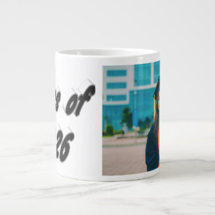 Caneca De Café Grande Foto de formatura da turma de 2026 com tipografia