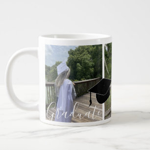 Caneca De Café Grande Foto de Graduação com Legenda e Colagem de Capa