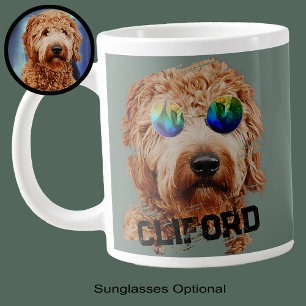 Caneca De Café Grande Foto Divertida e Fofa de Goldendoodle ou para Aman