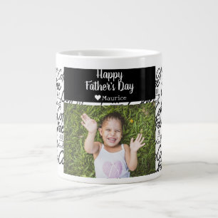 Caneca De Café Grande Foto do Dia de os pais Elegante Simples do Café